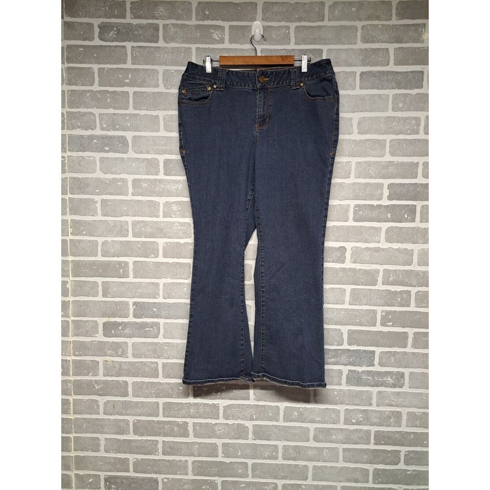 Lane Bryant Womens Blue Slim Boots Genius Jeans‎ Straight Leg Size 16P
